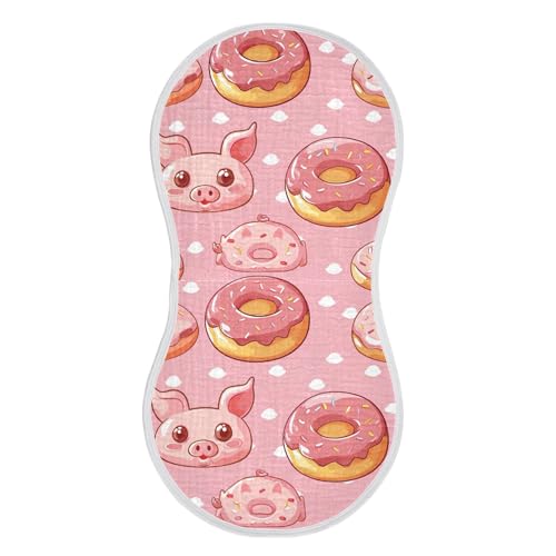 xigua Kawaii Donut Baby Burp Cloths for Newborn Boys and Girls 2 Pack, Soft & Absorbent Cotton Baby Burp Cloth, Baby Washcloths, Newborn Towel, Burp Rags