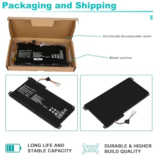 Image of B31N1912 C31N1912 Laptop Battery Replacement for ASUS VivoBook asus 14 E410M E410MA L410M L410MA E410KA F414MA E510MA E510KA L510MA R522MA L410MA L410MA-BV058TS L510ma-wb04 E510KA-EJ033TS 11.55V 42Wh