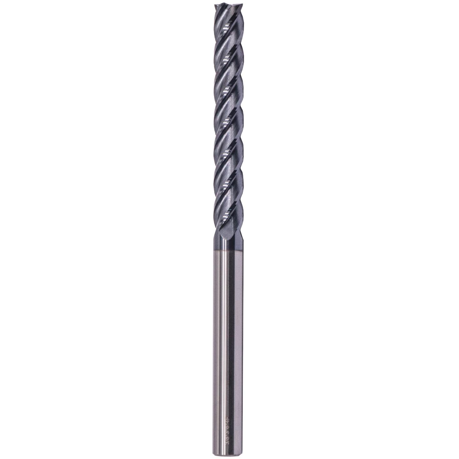 BestParts High Performance Solid Carbide Long End Mill, AlTiN Coated, 4 Flute, 30 Degree Helix, 3/8" Cutting Diameter, 3/8" Shank Diameter, 3" Length of Cut, 6" Overall Length, Square End