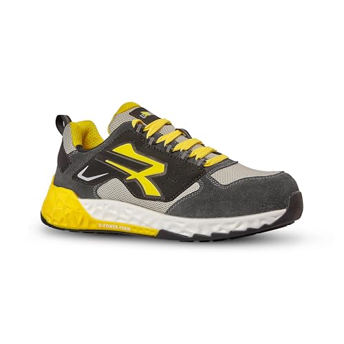 U-Power Don't Worry... BE Happy! Stark - Zapatos de Seguridad Profesionales, Unisex, para Adulto, Negro y Amarillo., 37 EU