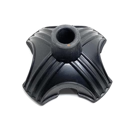 Quantum Leap 19mm Cane Tip, Non-Slip Self Standing Quad Support Rubber Cane Tip 4 Point Replacement Cane Tip for 3/4(0.75) Inch Diameter Standard Walking Cane Folding Cane Cane Accessory, Black