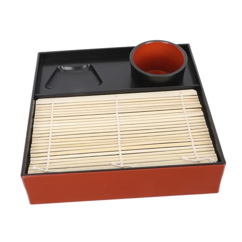 NAMOARLY 1Set Japanese Cold Noodle Tray Square Sushi Plate for Soba and Udon Design for Serving for Home Dining and Food Display