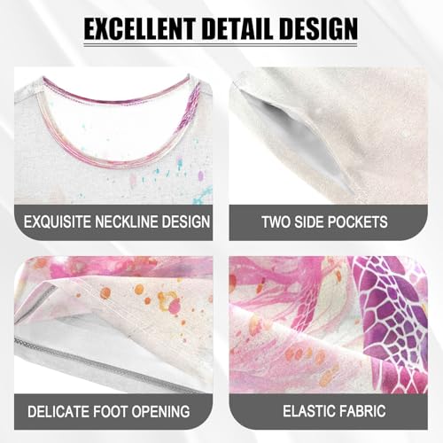 senya Short Sleeve Pajamas Sets Summer Cotton Sleepwear Marine Turtle Jellyfish Innovative Page Design Soft Dr4