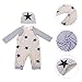 LIFKOME Boy Suspender Trouser Set with Long-sleeve Shirt and Hat, Cotton Clothes for Spring and Fall, Breathable 3pcs Outfit for 80cm