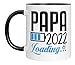 TassenTicker | Tasse mit Spruch "Papa Loading 2022" schwarze Tasse Papa Geschenk Baby Geschenk zum Papa werden Geschenkidee zum Vatertag Geburtstag Ostern Weihnachten