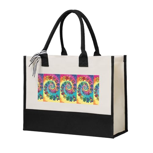 Sac fourre-tout en toile ours dansant idéal pour le marché et les cours