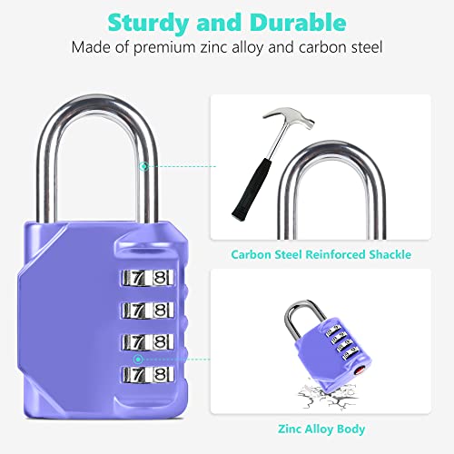 Kawaha Cl11Vp Combination Lock, 4 Digit Outdoor Combination Padlock Set Your Own Combination For Gym Locker Lock, School, Gates, Doors, Toolbox, Hasps And Storage (Very Peri *1) #TOP2