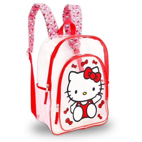 Hello Kitty Backpack with Lunch Box - Bundle with 16" Clear School Bag for Girls, Lunch Bag, Water Bottle, Tattoos, More | Transparent Clear Backpack for Kids School Supplies2