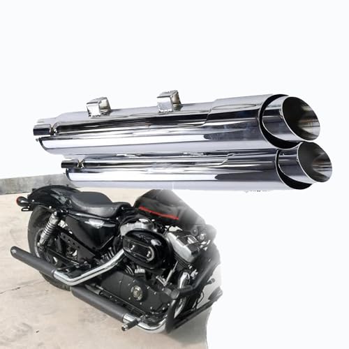 Auspufftopf Für Harley Für Sportster Für Iron XL1200NS 2018–2021 2020 2019 Motorrad-Slip-On-Auspuff(Silver)