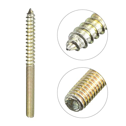 Image of uxcell M6x80mm Hanger Bolts, 120pcs Double Ended Thread Dowel Screws for Wood Furniture Connecting