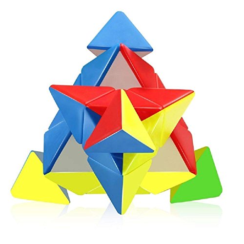 Image of MoYu Rubik Cube Puzzle Toy Game 3D Speed Cube, Stickerless Kids Puzzle Cube, Smooth Turning ABS Brain Teaser Toy for Kids and Adults (2xPyamid)
