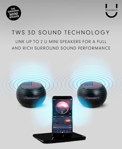 Fashionit U Mini - Small Bluetooth Speaker Wireless - Mic & Remote Shutter, Portable Bluetooth Speakers, Rich Sound for Home & Outdoor, Stocking Stuffers, White Elephant Gifts for Adults - Black (USA) - Image 8