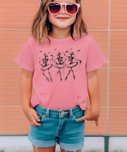 Toddler Halloween T-Shirt Baby Girls Dancing Skeleton Shirt Funny Dance Posture Graphic Tee Tops Kids4