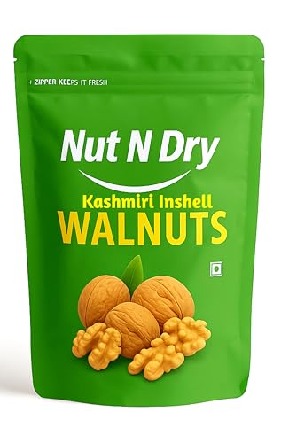 Image of Nut N Dry Premium Kashmiri Walnuts 1kg | Inshell walnuts | Natural & Crunchy Dry Fruits | Derect from kashmir | walnut with shell | akhrot with shell | (1kg Family Pack)