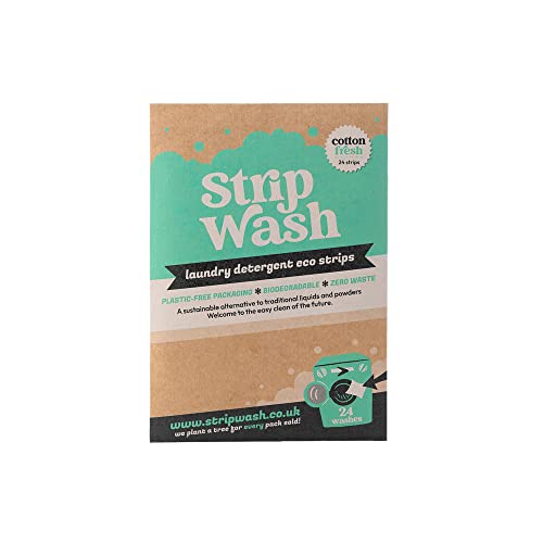 EcoLiving Laundry Detergent Strips (Cotton Fresh) | Eco-Friendly Solution (24 Sheets) Biodegradable for a Sustainable Home, Office, Restaurant Zero Waste Pack Of 1 24.0 count