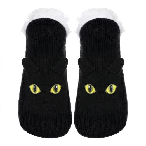 Image of ZYZX Cute Cat Slipper Socks for Women with Grips,Fuzzy Socks Indoor