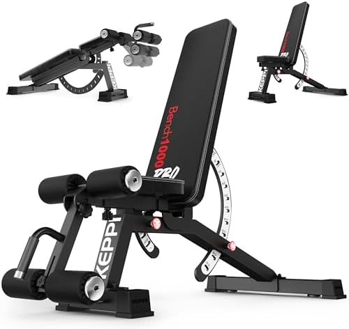 Keppi 1200LB Weight Bench, Heavy Duty Bench1000 PRO Adjustable Wo...