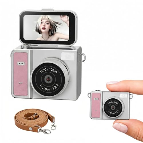 Image of Cason 1080P Mini Keychain Camera, Portable Pocket Digital Camera with Flip Screen, Retro Filters & Screen, Tiny HD Video Recorder for Phone Transfer, Travel, Kids and Gifts