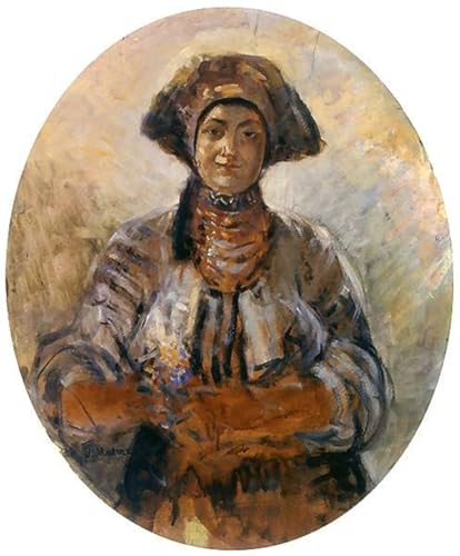 Toile Femme Ukrainienne de Jacek Malczewski - Peinture Paysage Moderne Salon 60x90cm