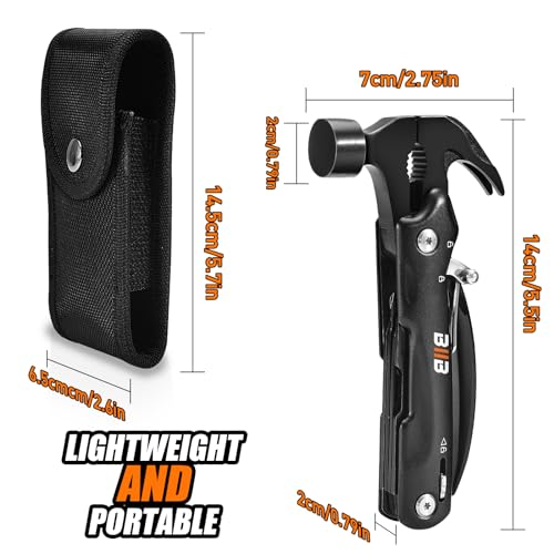 BIIB Gifts for Men, Multi Tool Gadgets, Stocking Fillers for Men Christmas Gifts for Him, Dad Birthday Secret Santa Christmas Presents for Women, Hand Tools 12 in 1 Multitool Camping Essentials - Image 3