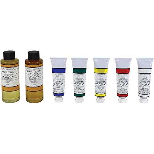 M. Graham & Co. Tube Oil Paint Basic Color 5-Color Set With Walnut Alkyd And Walnut Oil Medium, 1.25-Ounce (Grm-11-Set) #TOP1