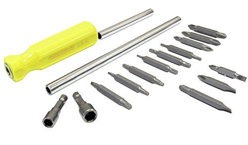 Image of Eazypower 88618 17-Piece 11-Inch Extended 4-in-1 Screwdriver Kit, Yellow