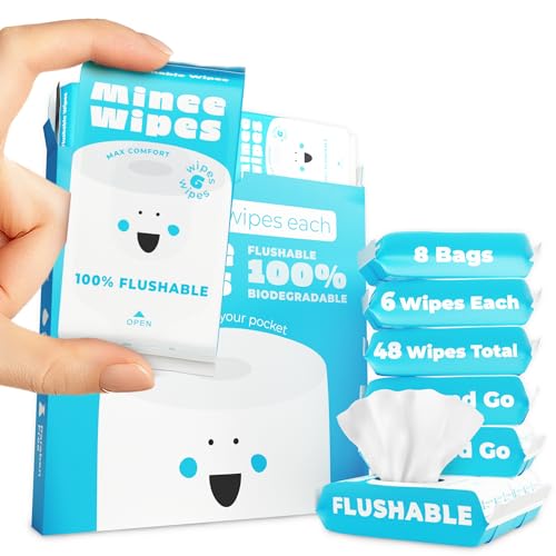 Impossibly Compact Travel Flushable Wipes with Natural Extracts -...