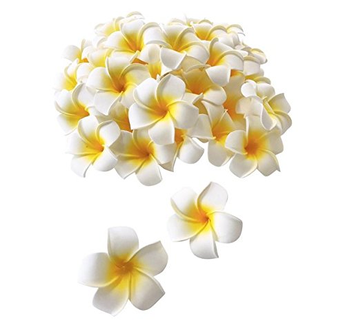 12PCS 5 cm Hawaiian Plumeria Foam Flower Hair Clips for Bridal Wedding Party