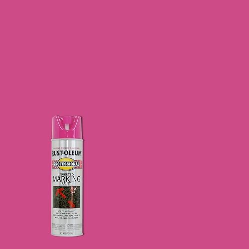 Miniatura 2 de Rust-Oleum 390471 Pintura en aerosol profesional de marcado invertido, 15 onzas, rosa fluorescente