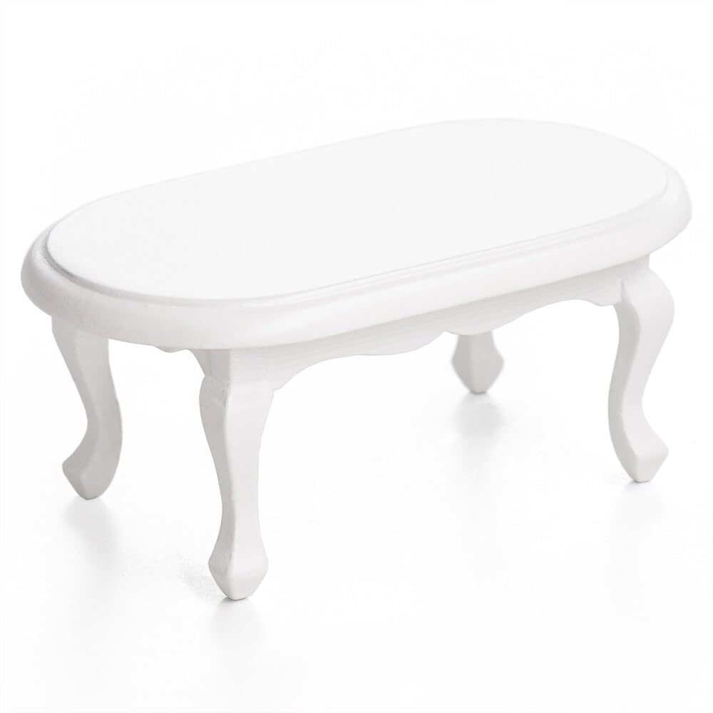 Odoria 1/12 Scale Dolls House Miniature Coffee Table Miniatures Dollhouse Furniture Accessories, White