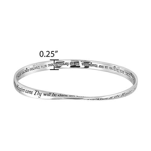 WithLoveSilver 925 Sterling Silver Mobius Lords Prayer Bangle Bracelet3