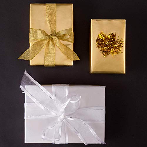 Image of Matte Gold Wrapping Paper Roll, Pack of 20 Inch X 5 m)