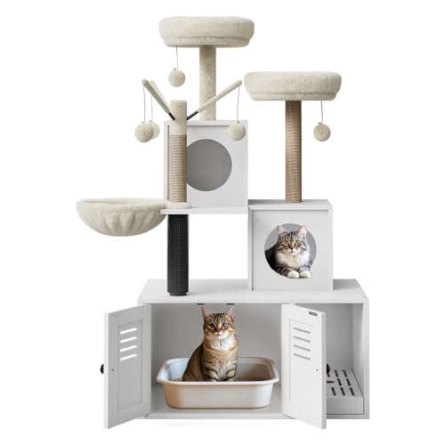 Árbol para Gatos de Madera Multi-nivel con Caja de Arena miniatura 7