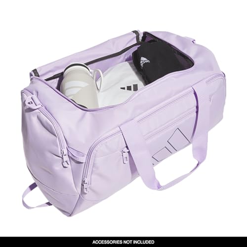 Image of adidas Defender 5 Duffel Bag for Sports, Gym and Travel, Powder Plum Purple /Aurora Plum Purple, OSFA