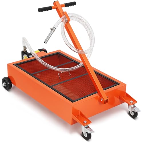 Oil Drain Pan, 17 gal Oil Drain Pan with Electric Pump, Oil Pans for Changing Oil with Wheels & Folding Handle, for Cars, SUVs, Trucks, Buses, RVs