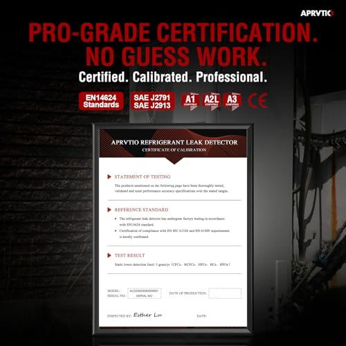Image of Refrigerant Leak Detector, Aprvtio ALD-200 3-in-1 Freon Leak Detector Tester A1 A2L A3 Refrigerants Compatible, Rechargeable, Multipule Alarm, Heated Diode Sensor for HVAC R32 R454B R410A R134A R290