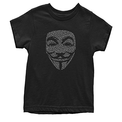 Youth V for Vendetta Anonymous Mask T-Shirt X-Small Black