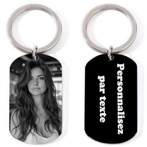 Sophon Porte-clés personnalisé photo – Thème “Mindset/Attitude”, Gravure Laser Noir et Blanc, Double Face avec Texte Personnalisable, Cadeau pour Anniversaire et Occasions Spéciales