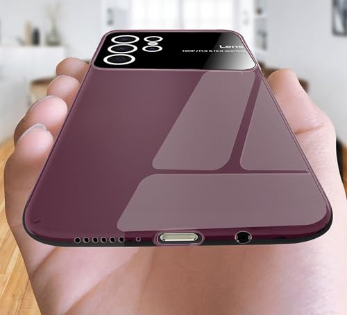 Image of Vaku Luxos Back Cover Case for Samsung Galaxy S23 Ultra Polarized Large Window Glass Camera Protector Dual Layer Protection Silicon Shockproof Protective Cell Phone TPU Case- Cherry