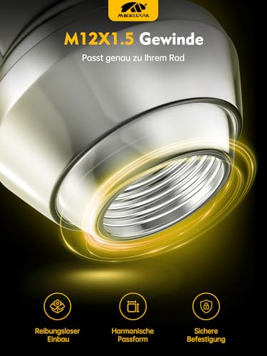 MIKKUPPA M12x1,5 Chrom Radmuttern SW19 20 Stück OEM Factory Style für meisten Ford Fiesta Focus Fusion Fabrik Räder Eichel Sitz Muttern geschlossenes Ende Lug Nuts