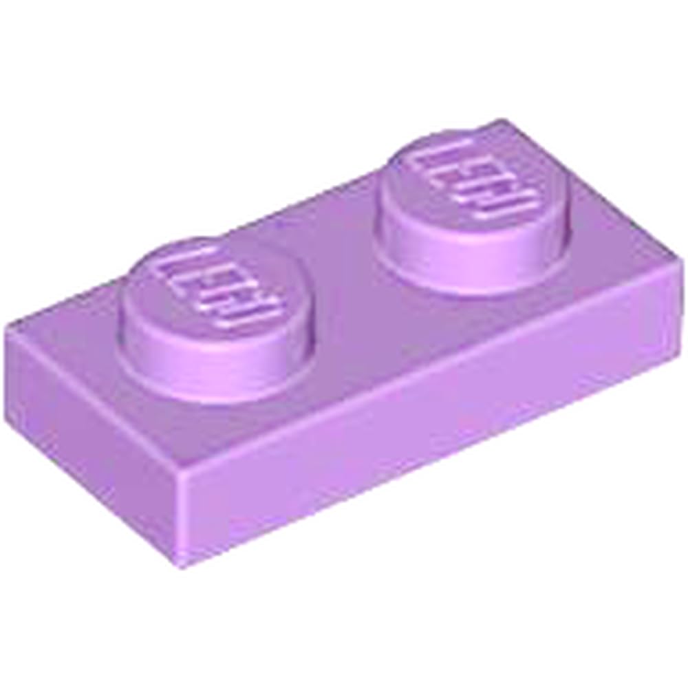LEGO Plate 1 x 2, Building Brick Component, Part 3023, Choose Your Colour (Medium Lavender, 50, Bricks) — image 1