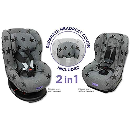 Dooky Black Uni Funda de asiento infantil (ajuste universal para muchos modelos populares, grupo de edad 1+ 9-18 kg, sistema de cinturón de 3 y 5 puntos), Negro