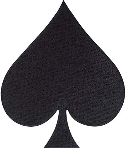 Spades Iron-On Embroidered Patch Black Playing Card Suit Poker Emblem image 5