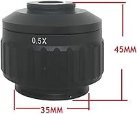 Vista 2 de Adaptador de cámara de microscopio de lente de montaje en C 0.35X 0.5X para microscopio estéreo trinocular de enfoque de video conector de puerto
