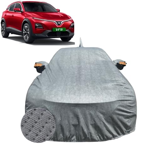 Image of Car Cover for VinFast VF6 (2025-2026) | 100% Waterproof Cover with Antenna & Reflective Mirror Pockets | Dustproof, Scratchproof, Heatproof VinFast VF6 Car Cover |Soft Cotton Lining| Grey