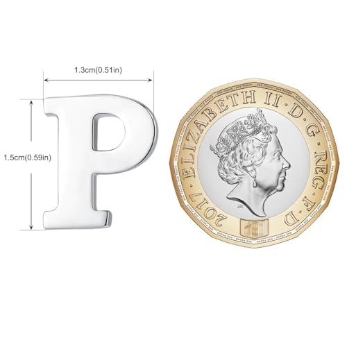 Image of HONEY BEAR Initial Alphabet Letter Lapel Pins Collar Badge Brooches for Mens /Womens Shirt Dress Decoration Silver