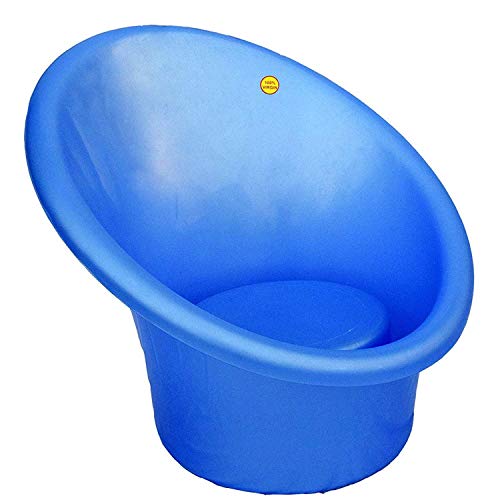 Image of Tub Chair with Complimentary Cushions Set of 2 (Plastic, Standard, Blue)