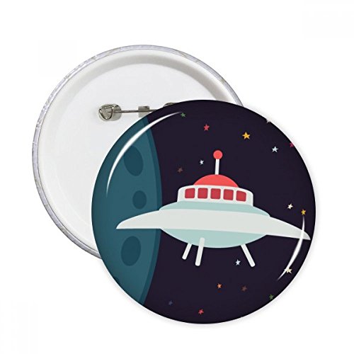 Badge Alien et UFO rond en taille L de DIYthinker pour décoration de vêtements, 5 pièces