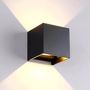 Harold Electricals 6 Watt Waterproof Nola LED Outdoor Wall Light Fixture | Die-Cast Aluminum Exterior Wall Lamp for Balcony, Porch, Patio, Staircase & Terrace- Black Body (Warm White)
