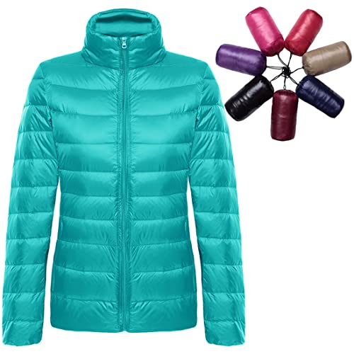 TT Globle Femmes Doudoune Ultra Légère Courte Veste Duvet Chaud Hiver Compressible Blouson,Femme Manches Longues Duvet Manteau Matelassé Automne Col Montant Blousons d'Extérieur Décontracté Cover